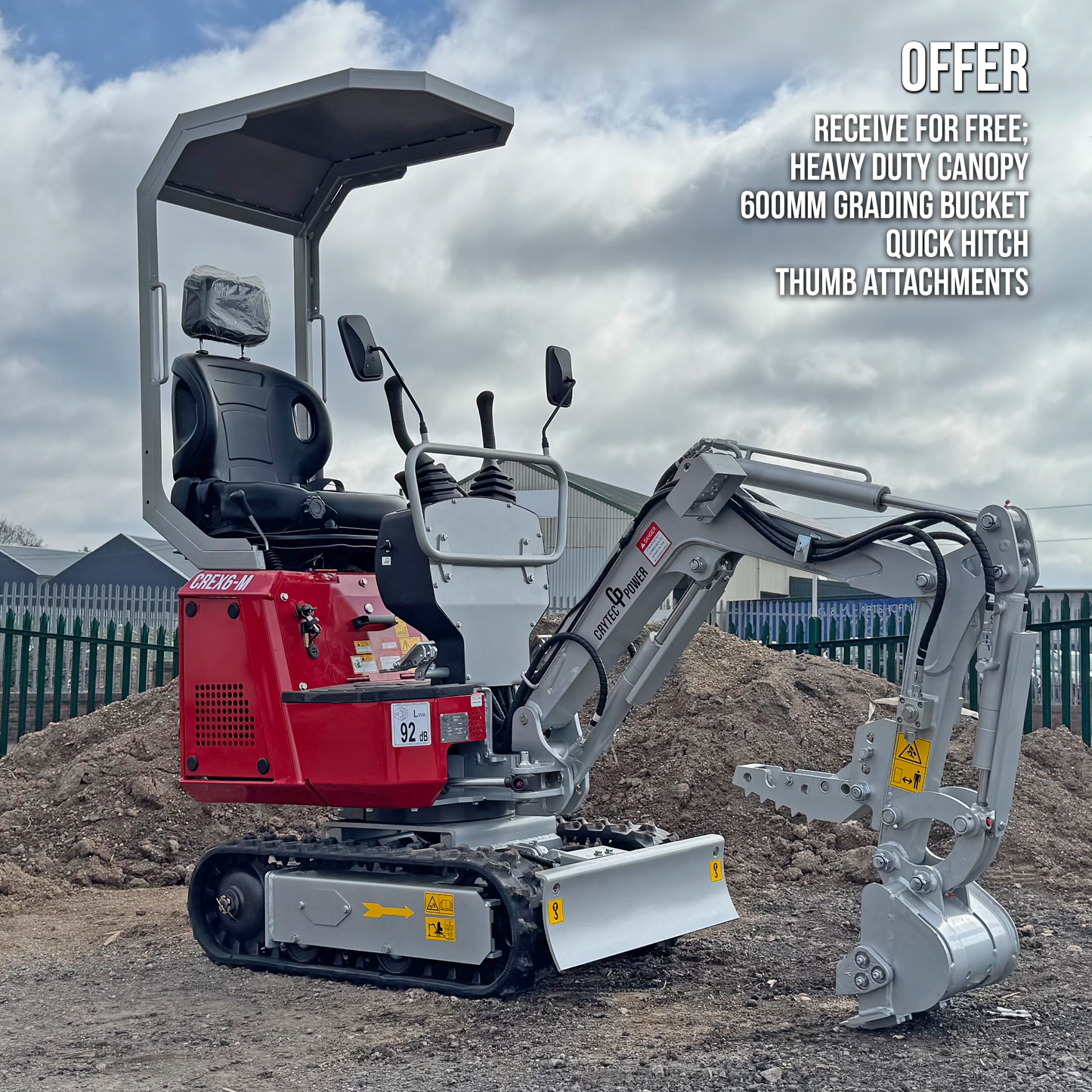 CREX6-M Petrol 600kg Micro / Mini Excavator Digger Loncin Engine