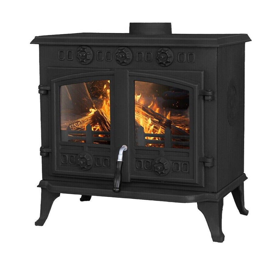 JA006 cast iron multifuel stove front view