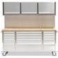 Crytec | 72" Tool Cabinet With Workstation | Stainless Steel | 15 Drawers | 3 x Cupboards & Pegboards